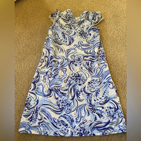 Lilly Pulitzer Bridgitte Cotton Shift Dress Resort White Don't Be Jelly XXS - Picture 11 of 16